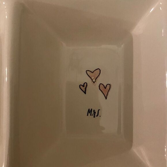 Rae Dunn Mr. & Mrs. Divided Tray Trinket Dish - Picture 2 of 12